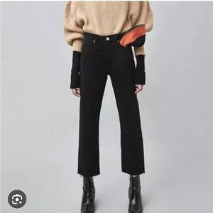 Zara Button Up Straight Leg TRF Jeans